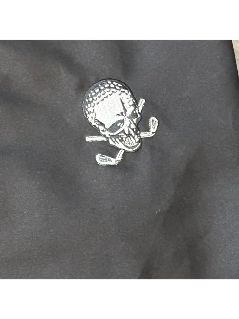Tattoo Golf Pants Mens 38 Black Performance Khaki Skull Logo Polyester - Picture 3 of 12